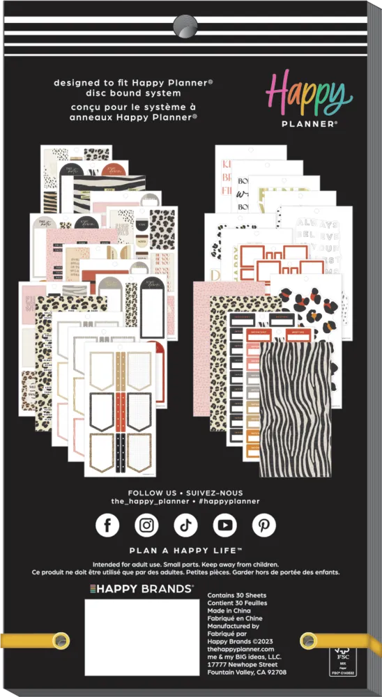 Happy Planner Kind & Wild stickers déco 400 motifs animaliers