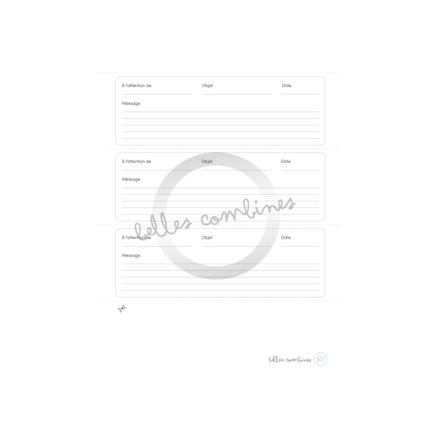 Les Belles Combines mot à l'enseignant fiche à imprimer française