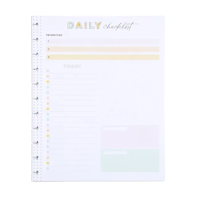 Happy Planner Big Daily Checklist and Priorities recharge 40 feuilles