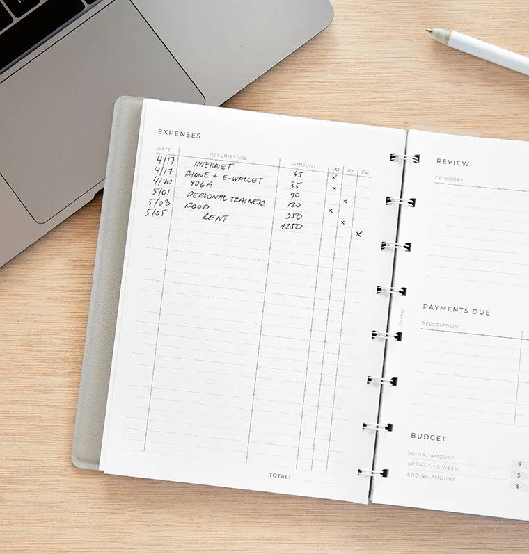 Filofax Minimal recharge budget A5 suivi dépenses