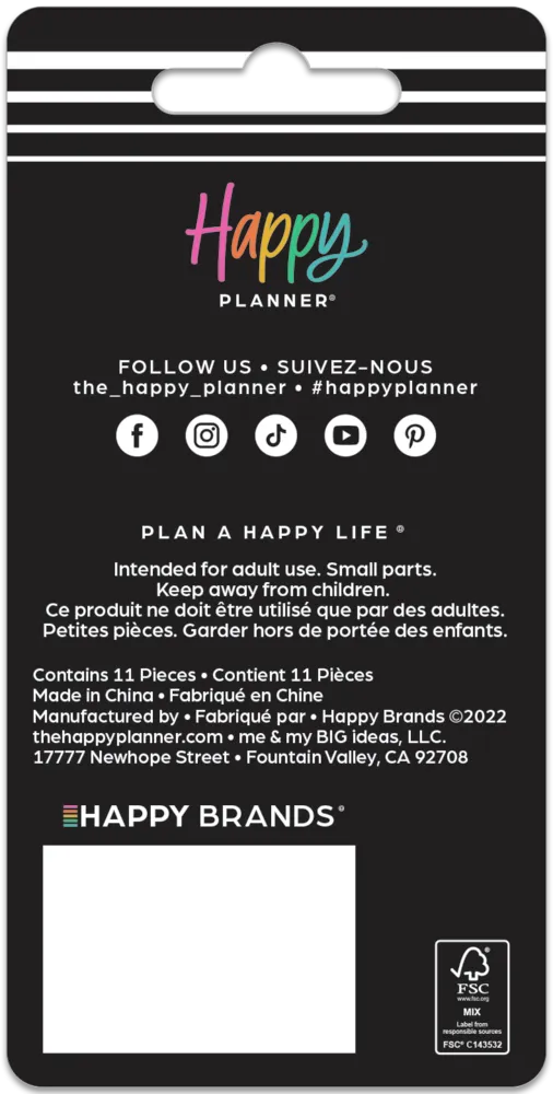 Happy Planner Red Apple disques plastique Medium x11 pomme
