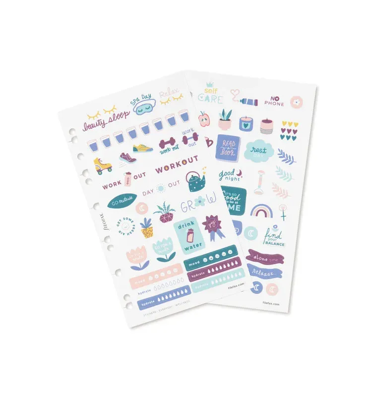 Filofax Everyday Wellness stickers 216 repositionnables