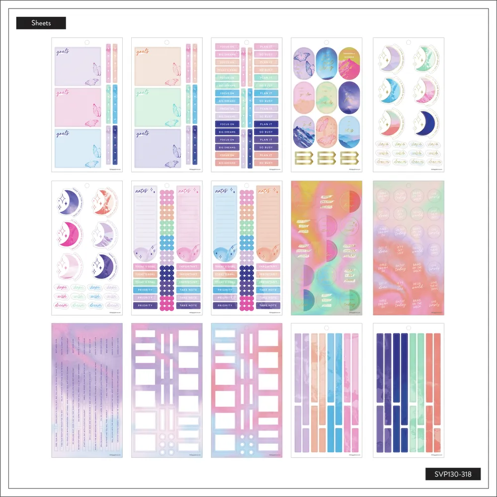 Happy Planner Opal Mountain stickers agenda 30 feuilles 618