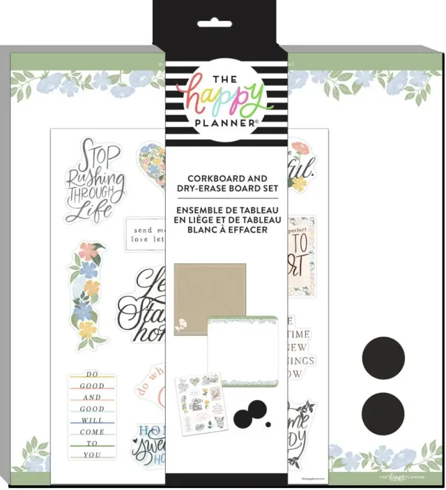 Homebody set tableaux blanc et liège 35,6 cm floral 21 pièces