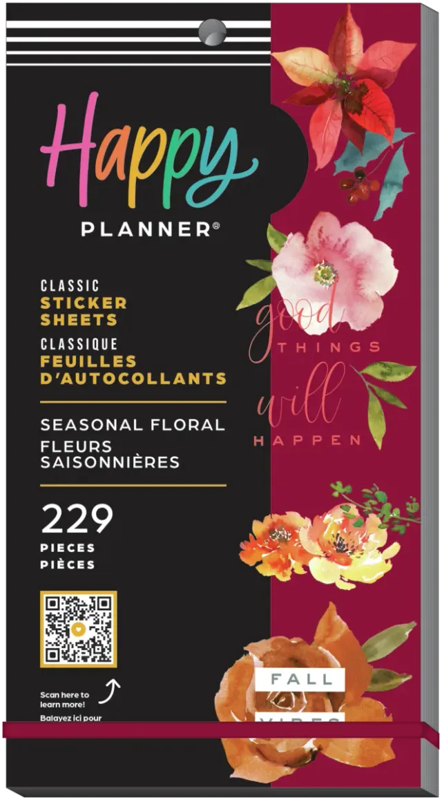 Happy Planner Seasonal Florals stickers fleurs 229 pièces