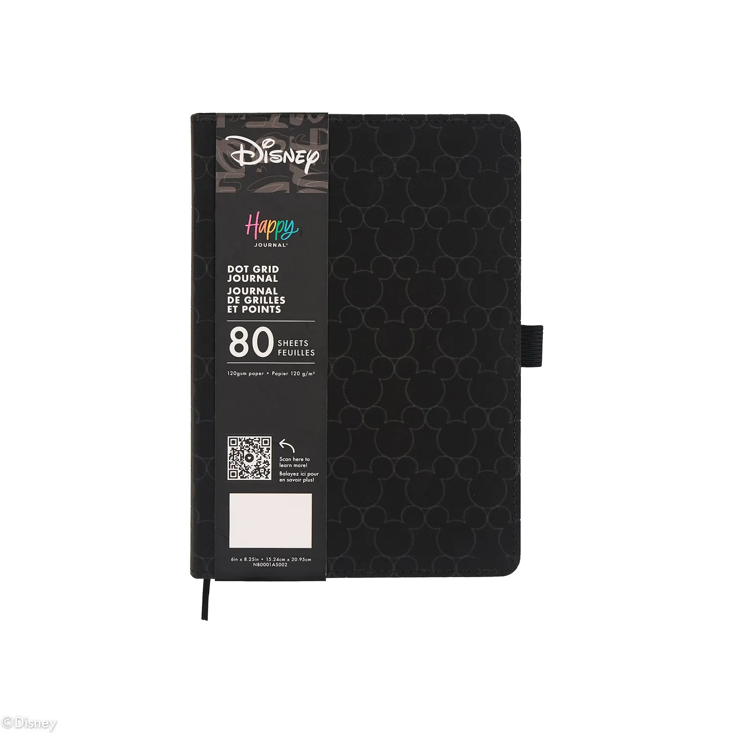 Happy Planner Disney Mickey Obsidian journal pointillé A5 rigide
