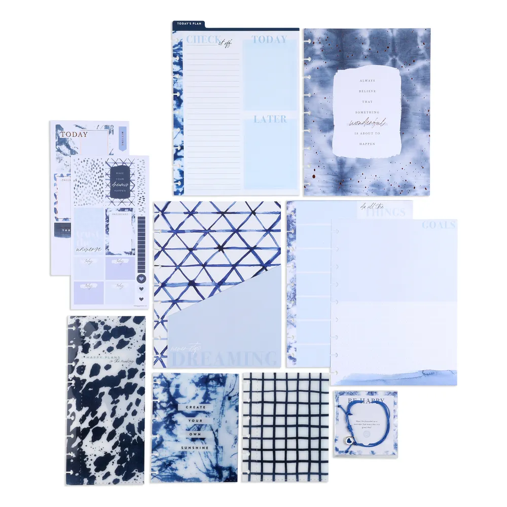 Happy Planner Indigo Tie Dye compagnon accessoires Classic
