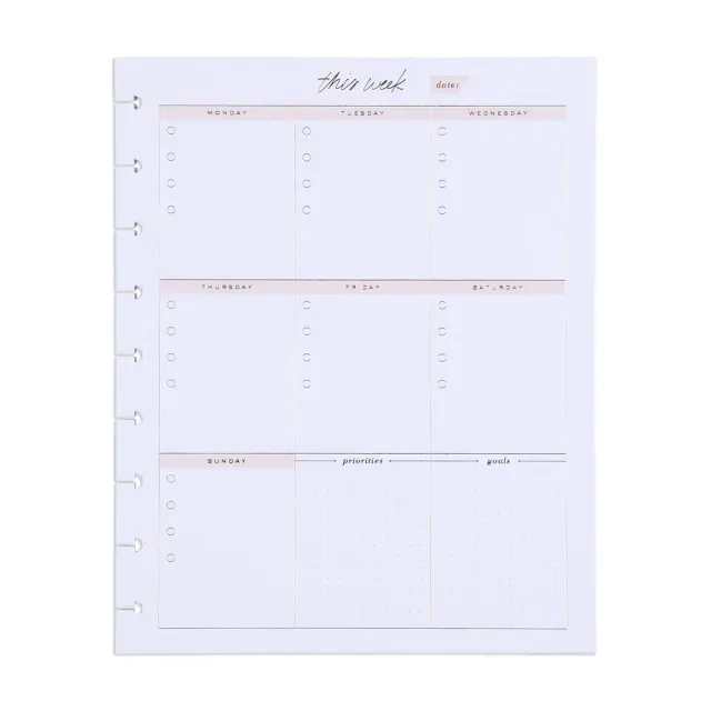 Happy Planner Minimalist recharge Classic 24 fiches planning hebdo
