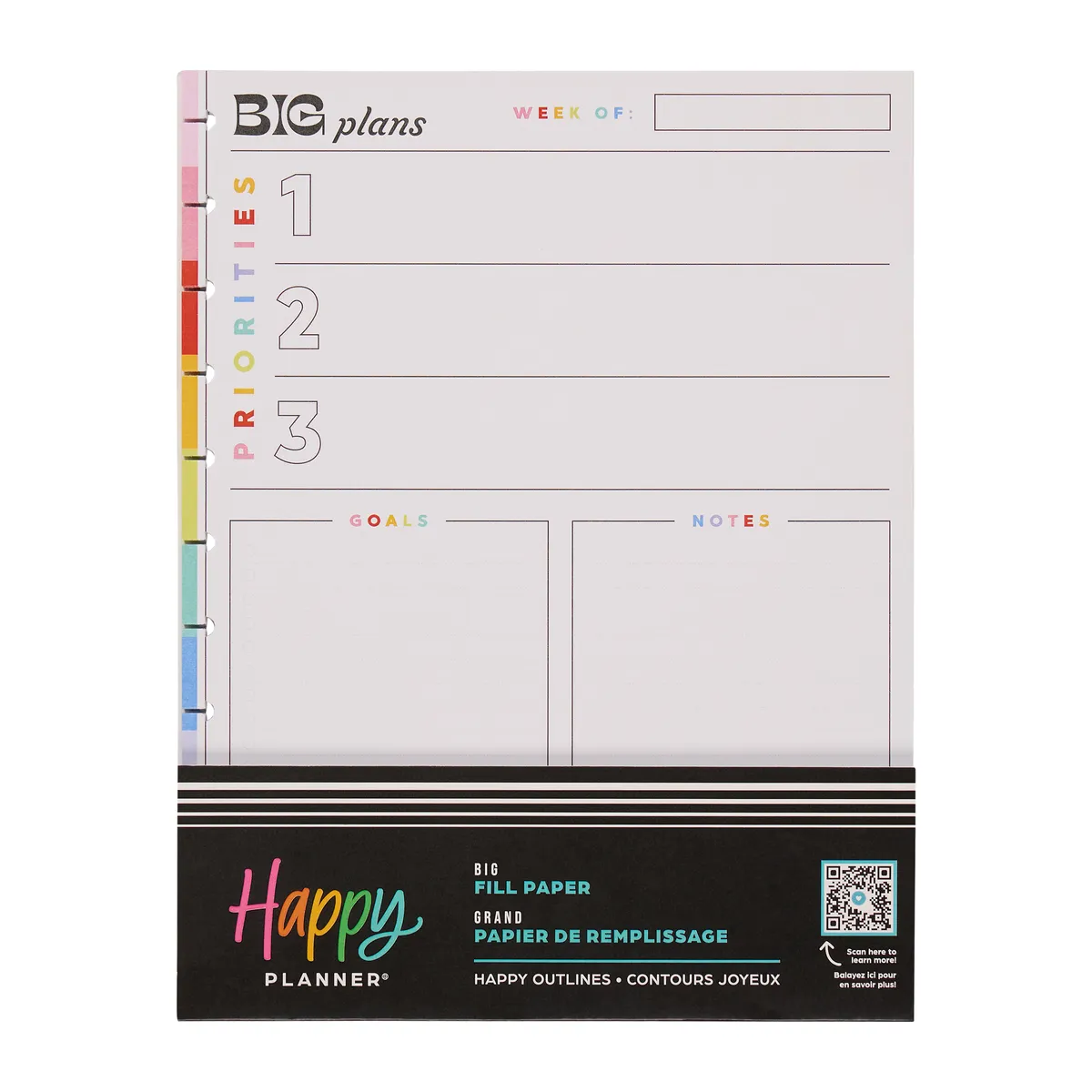 Happy Planner Happy Outlines papier recharge Big dashboard 40 dot grid