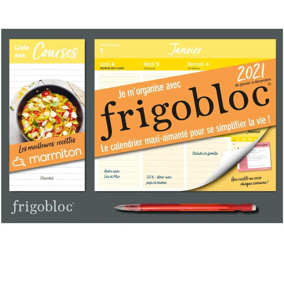 Frigobloc Mini Hebdo calendrier familial jeux en famille 2021-22