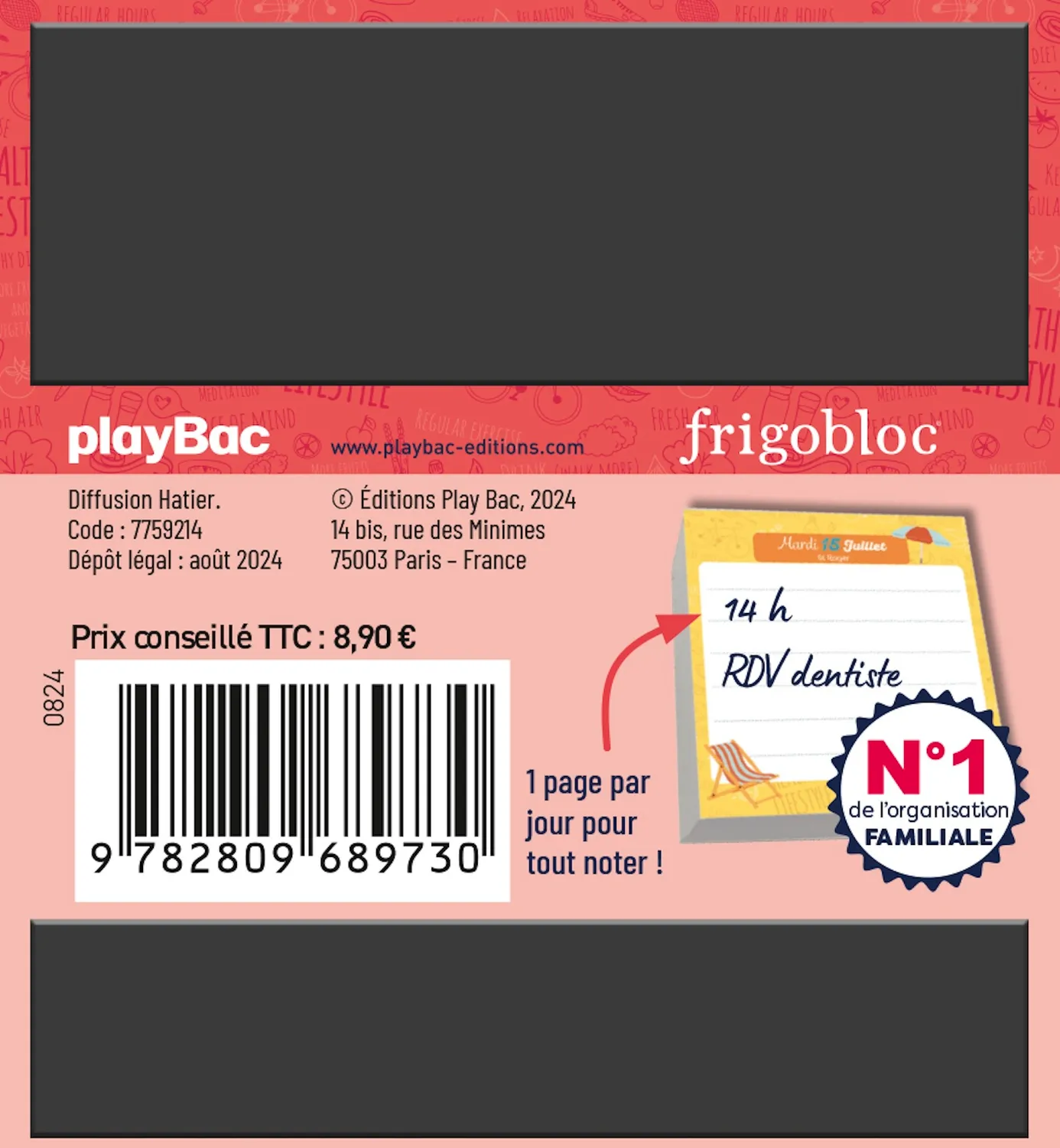 Frigobloc Éphéméride 2025 1 page par jour aimanté frigo