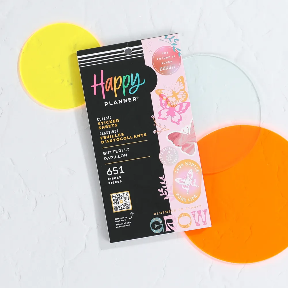 Happy Planner Butterfly Bliss stickers value pack 651 rose