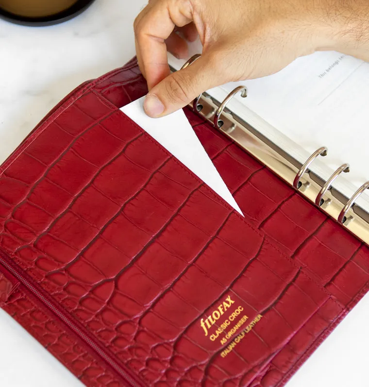 Filofax Classic Croc organiseur A5 marron cuir