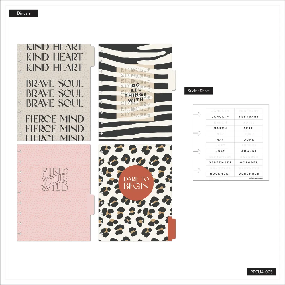Happy Planner Kind Wild planner journalier non daté 4 mois