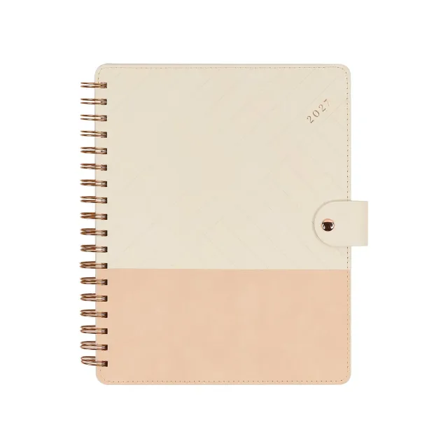 Happy Planner Citrine 2027 Ivory Diagonals agenda Classic spirale 12 mois