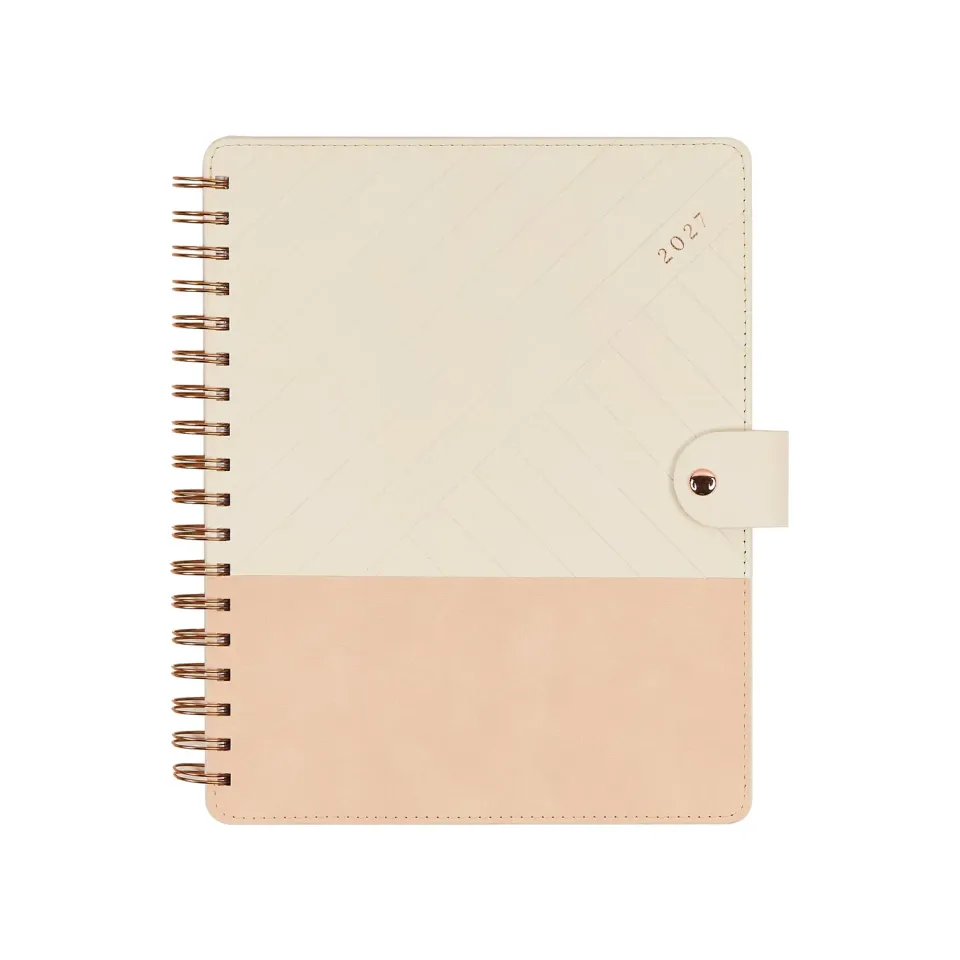 Happy Planner Citrine 2027 Ivory Diagonals agenda Classic spirale 12 mois