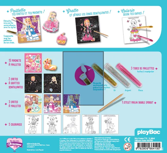 Frigobloc Mon atelier paillettes Princesses coffret créatif
