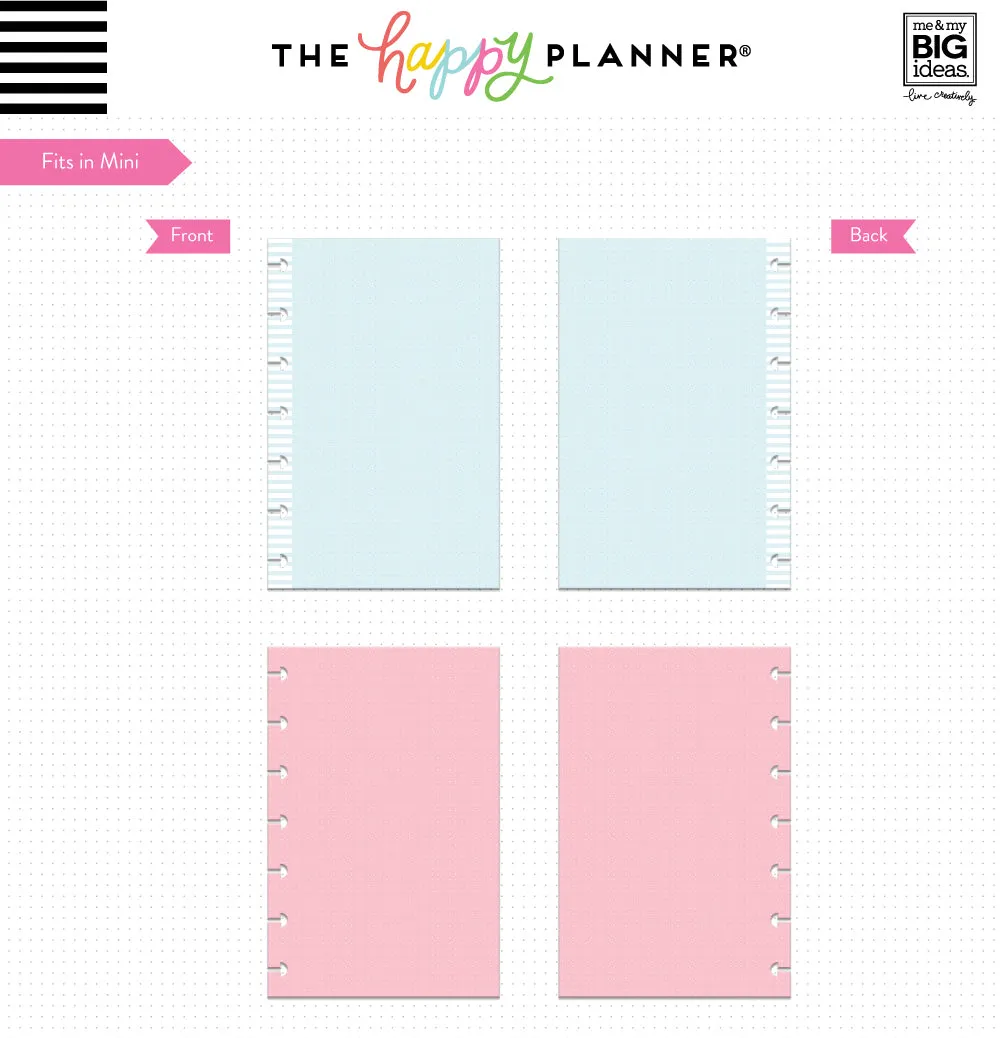 Happy Planner Mini papier notes pointillés couleur 40 feuilles