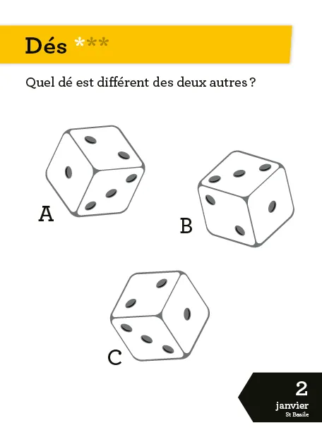 Frigobloc Esprit logique 365 jours calendrier à bloc énigmes
