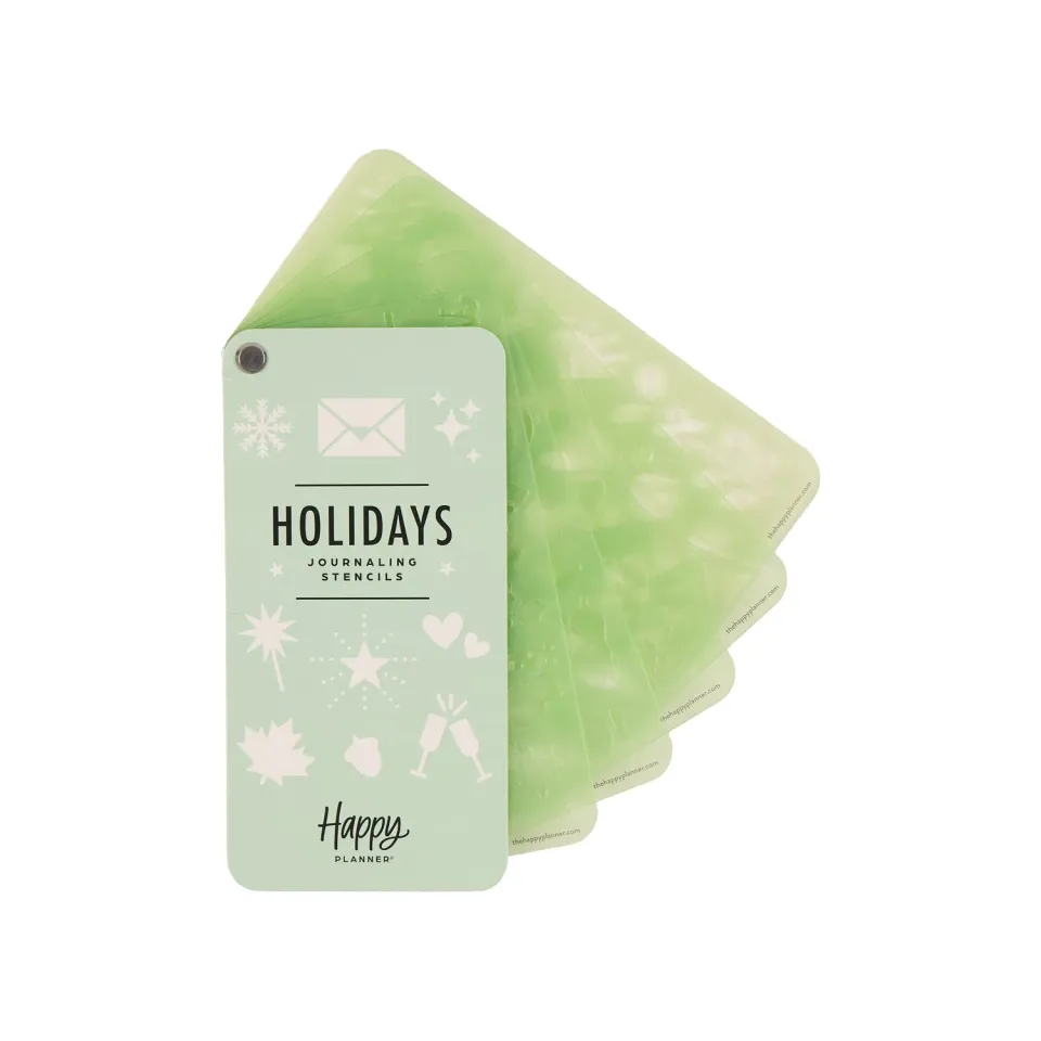 Happy Planner Holidays pochoirs éventail 5 feuilles fêtes