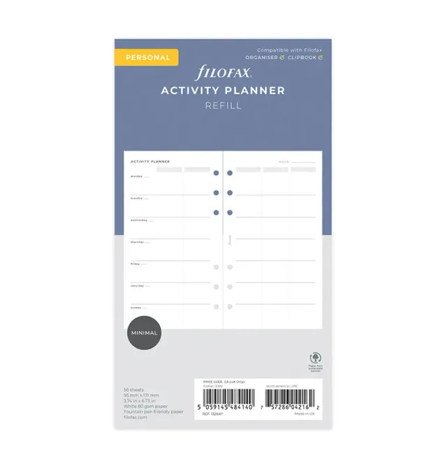 Filofax Minimal Personal recharge activity planner 80g