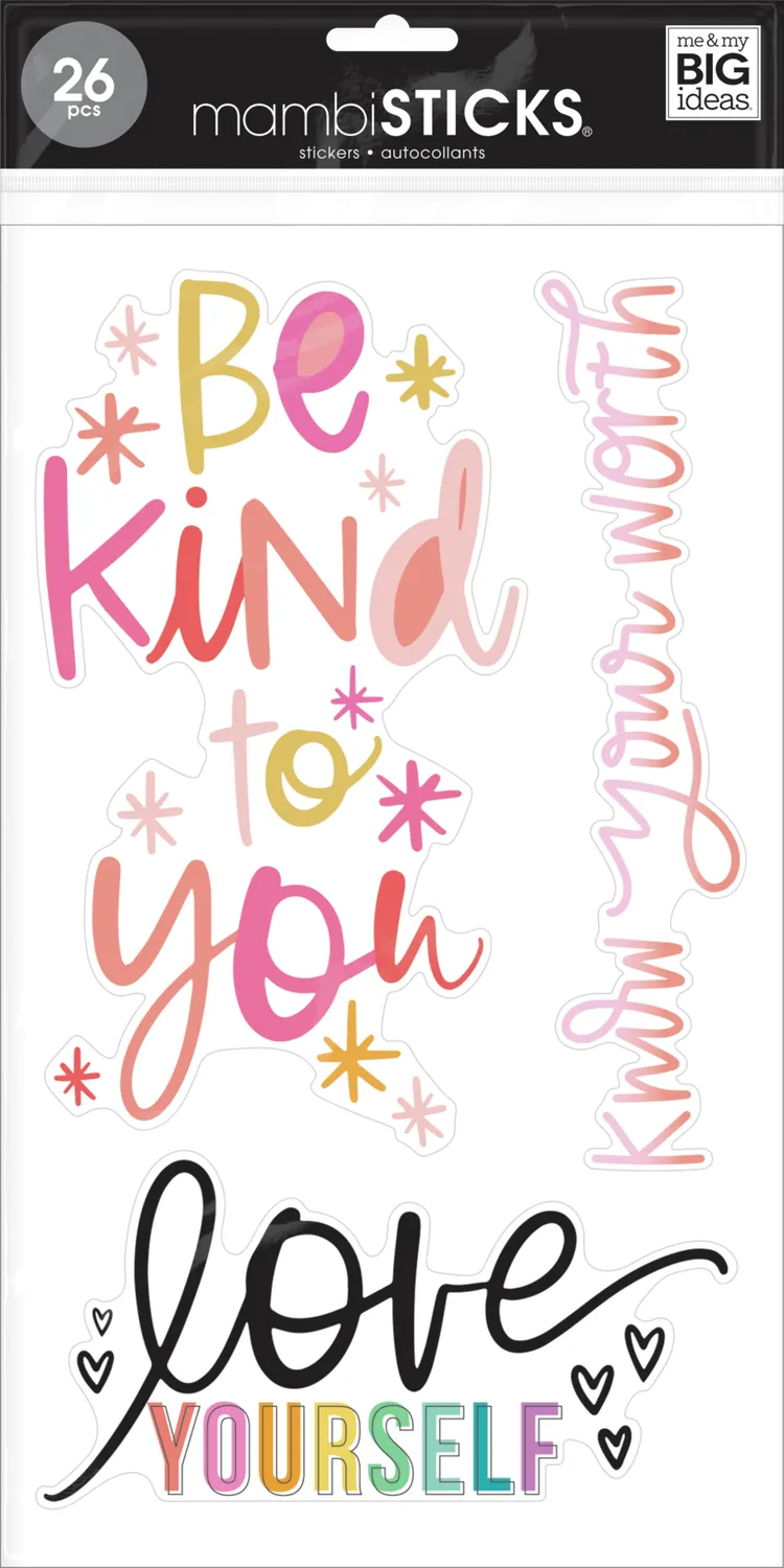Happy Planner Self-Love stickers 8 feuilles grand format