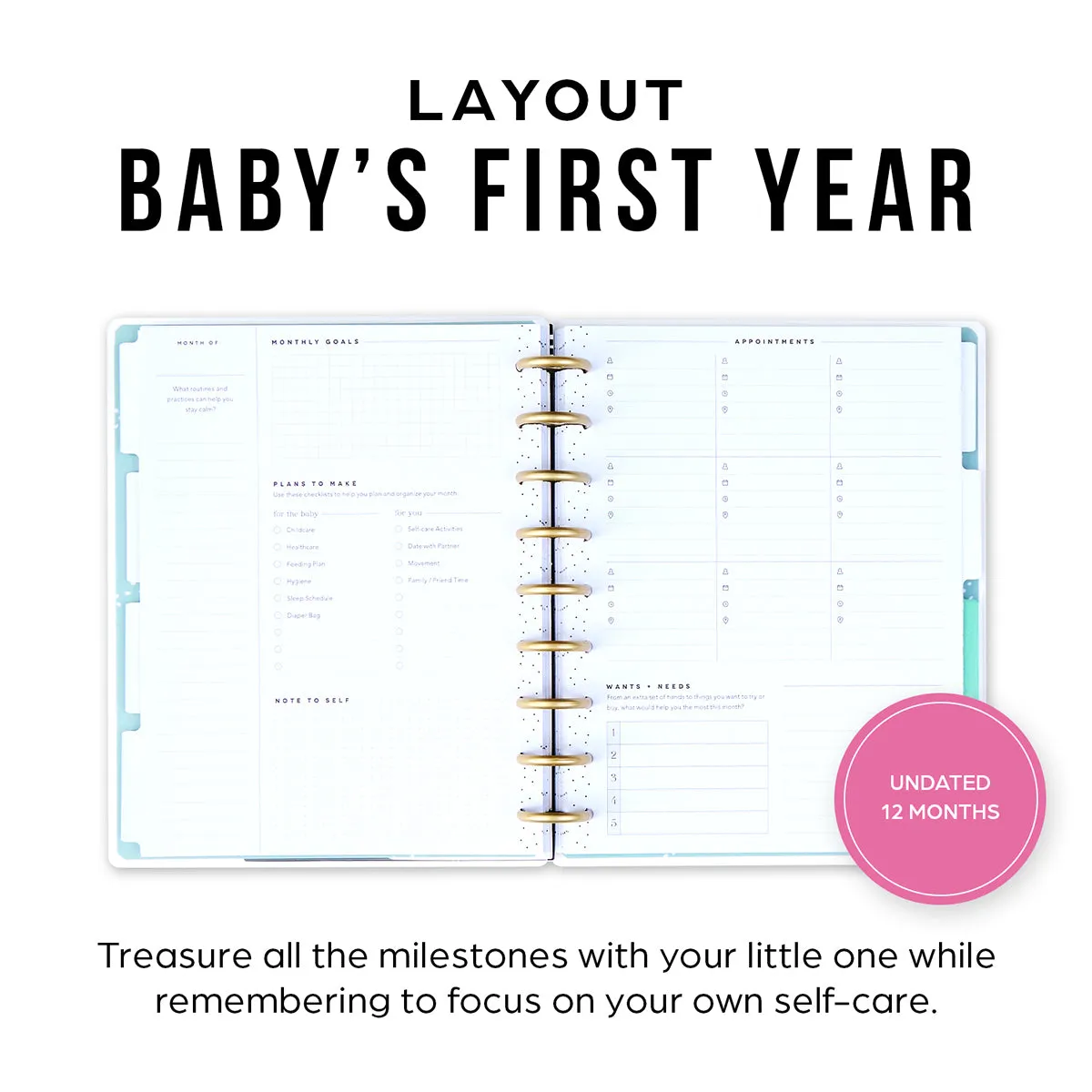 Happy Planner Hello Little One agenda bébé Classic non daté