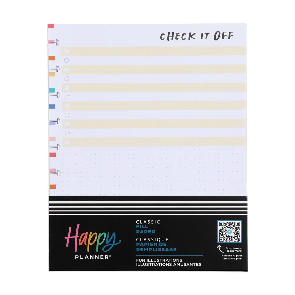 Happy Planner Fun Illustrations papier recharge Classic checklist 40