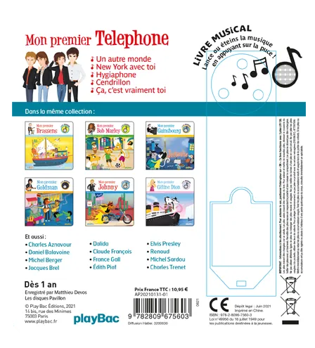 Frigobloc Mon premier Téléphone livre musical sonore 5 titres