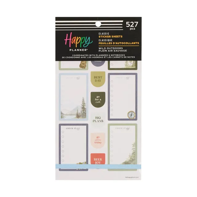 Happy Planner Wild Outdoors stickers agenda 30 planches nature