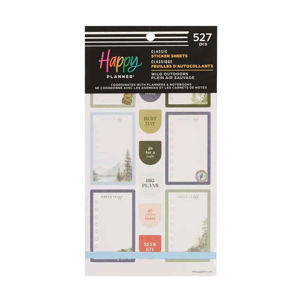 Happy Planner Wild Outdoors stickers agenda 30 planches nature