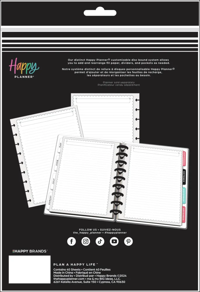 Happy Planner Sweet & Simple papier recharge Classic pointillé