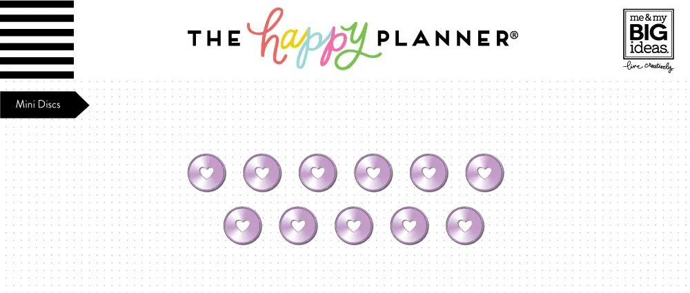 Happy Planner Mini anneaux métal lavande x11 1,9 cm