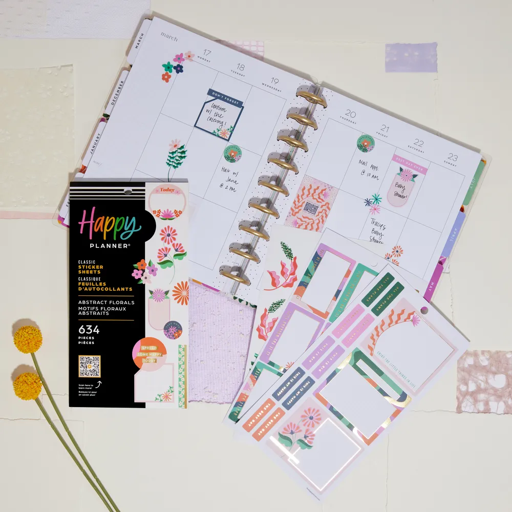 Happy Planner Abstract Florals carnet stickers floral