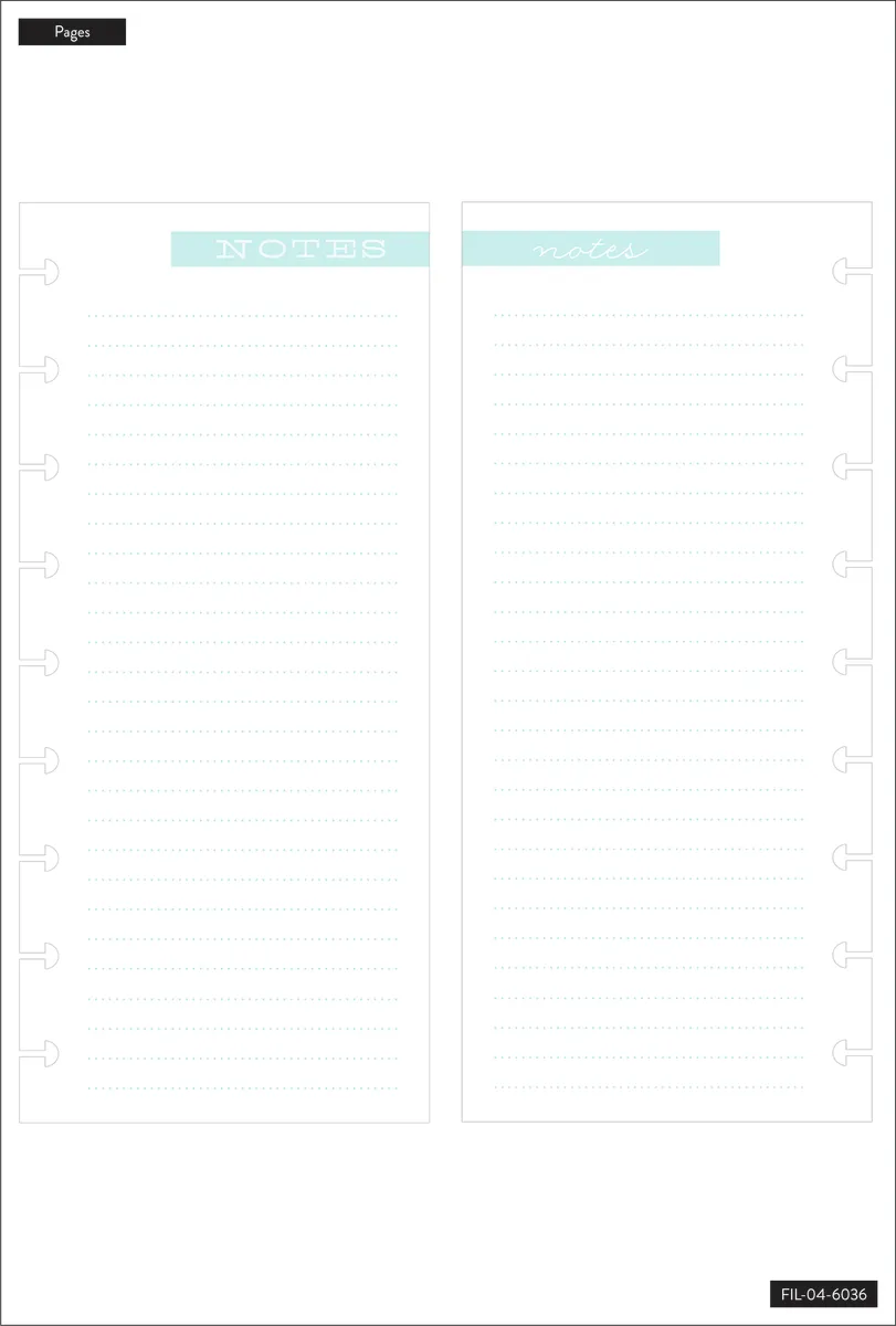 Happy Planner Blue Notes Classic recharge papier 60 feuilles