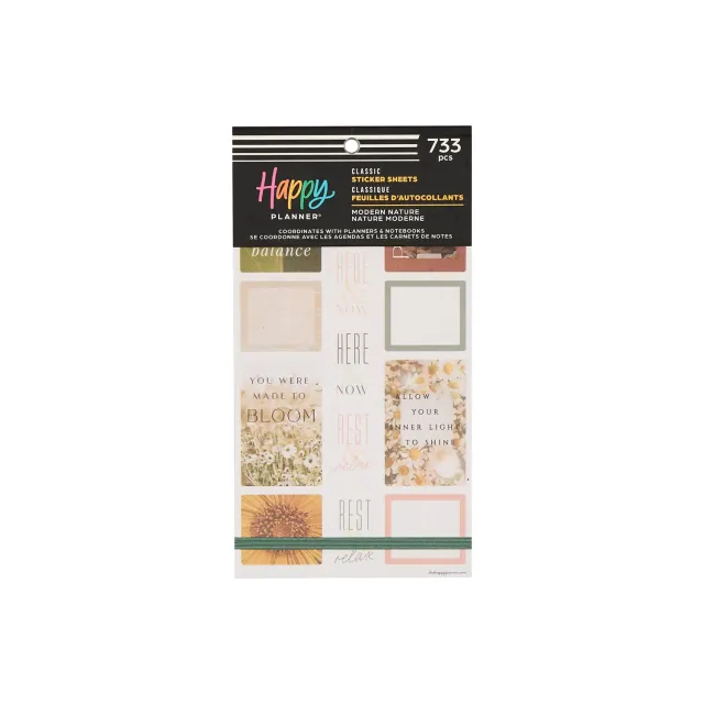 Happy Planner Modern Nature stickers neutres 30 feuilles