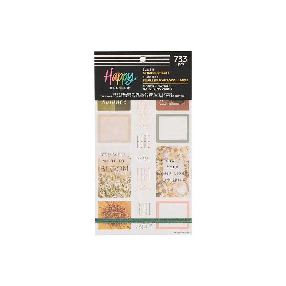 Happy Planner Modern Nature stickers neutres 30 feuilles