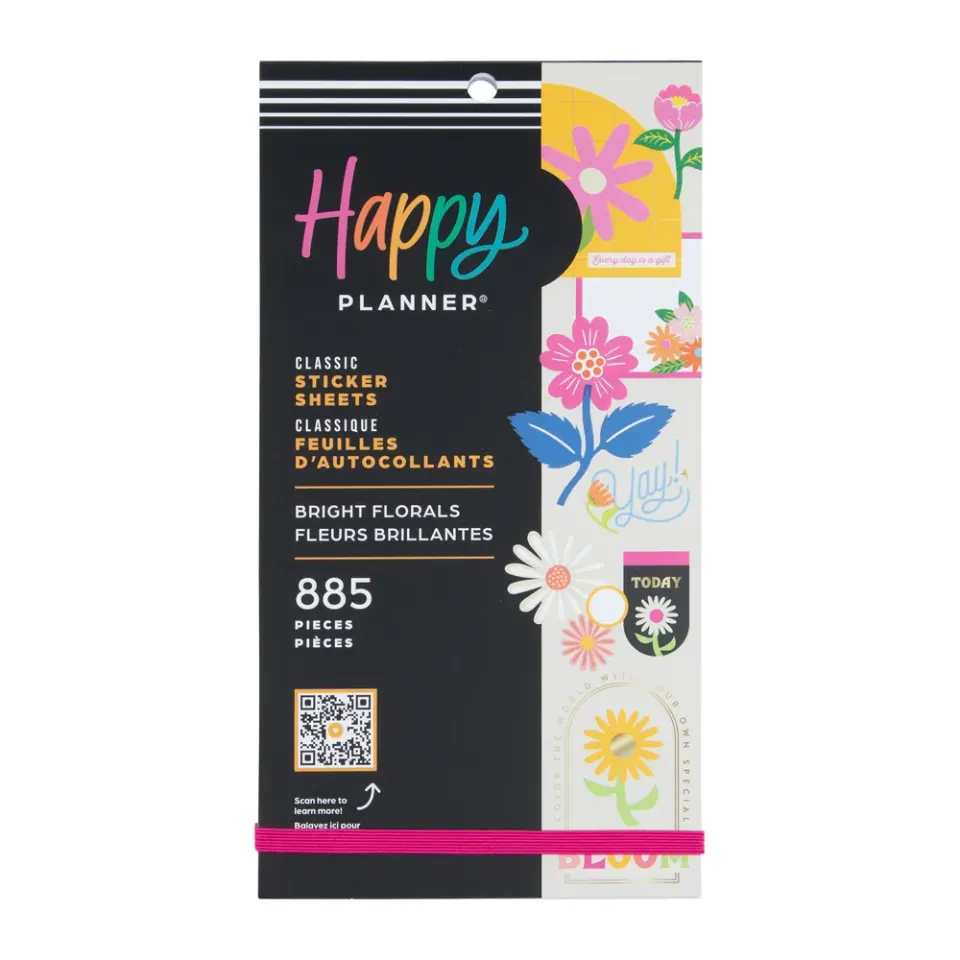 Happy Planner Bright Florals stickers value pack 885 pièces floral