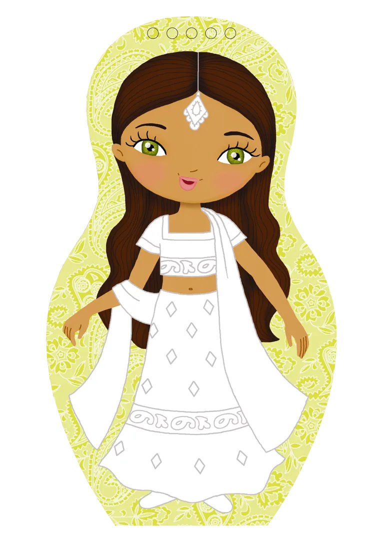 Minimiki Ashna en Inde carnet créatif poupées stickers