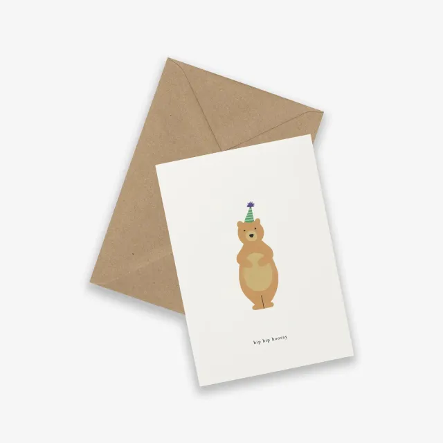 Kartotek Birthday Bear carte anniversaire Hip Hip Hurray