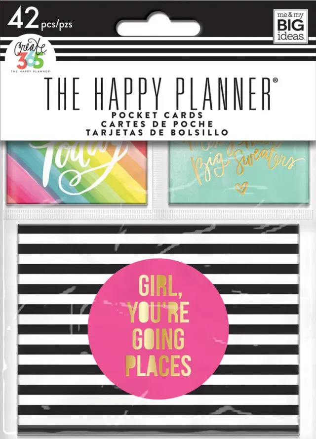 Happy Planner Pocket Cards Mini cartes 42 doré
