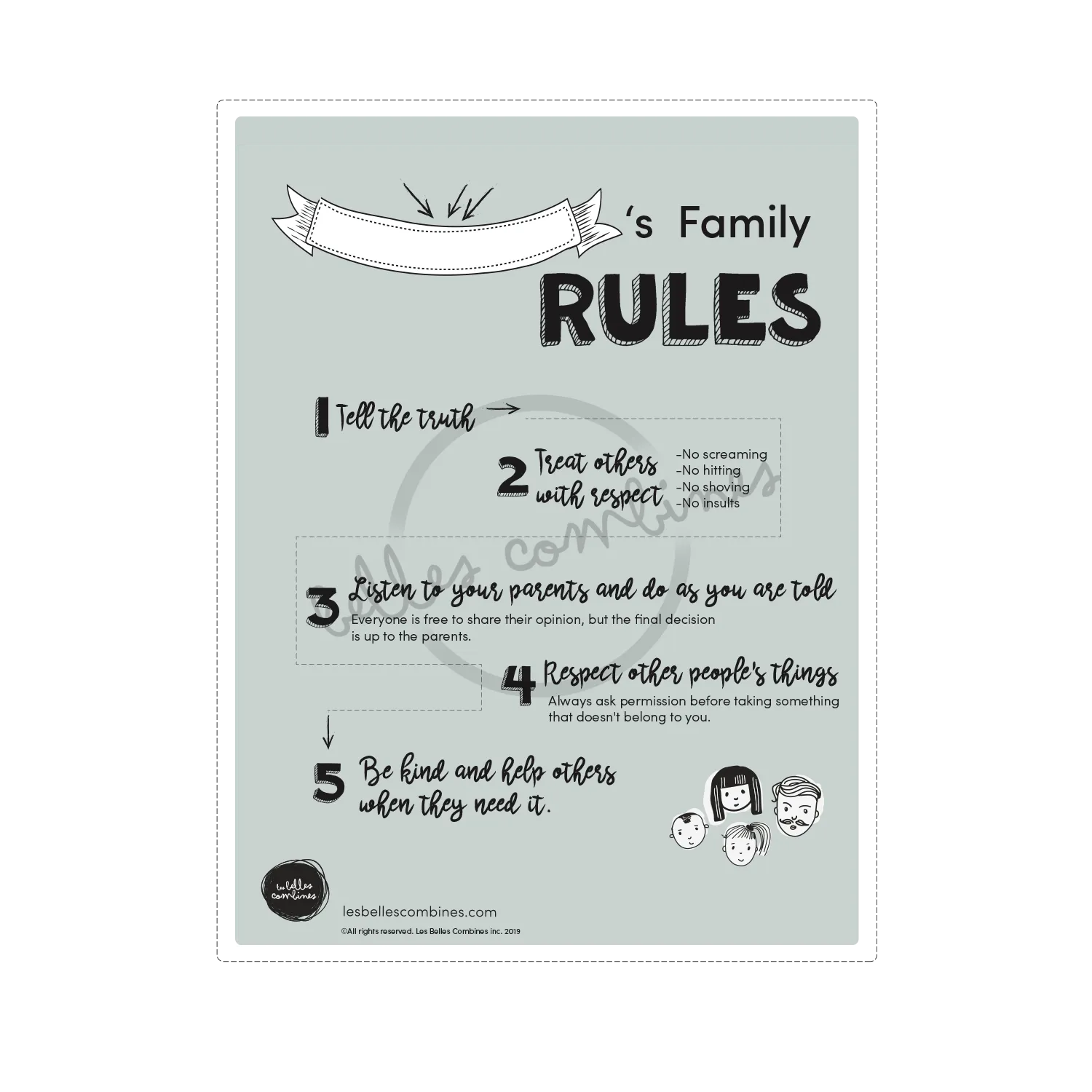 Les Belles Combines Règles de la famille affiche française 5 règles