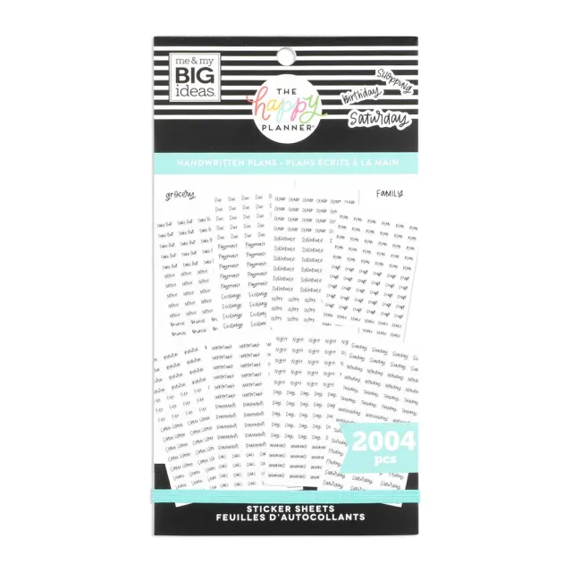 Happy Planner Handwritten Plans stickers Classic 30 feuilles 2000