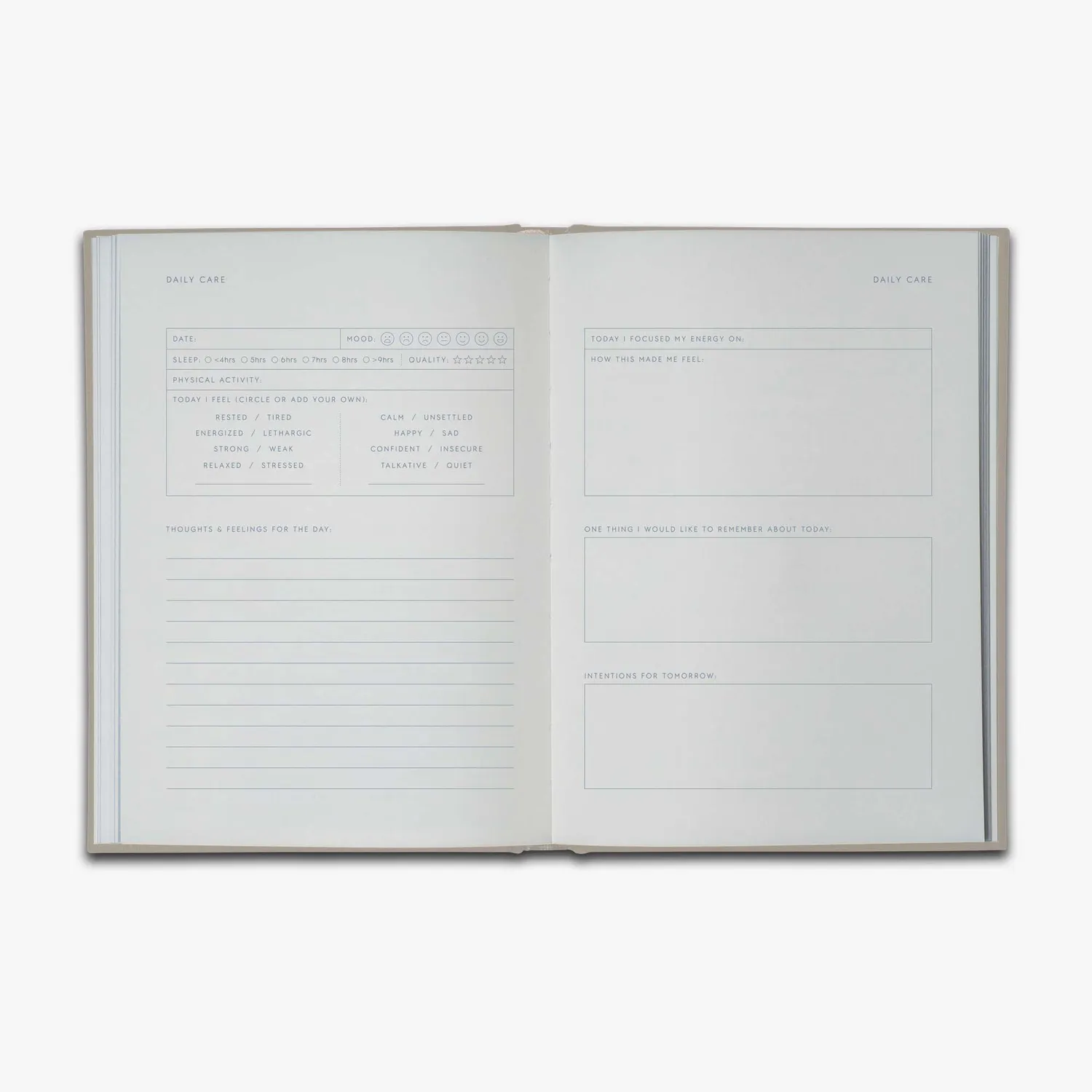 Kartotek Care Journal carnet guidé beige rigide bien-être