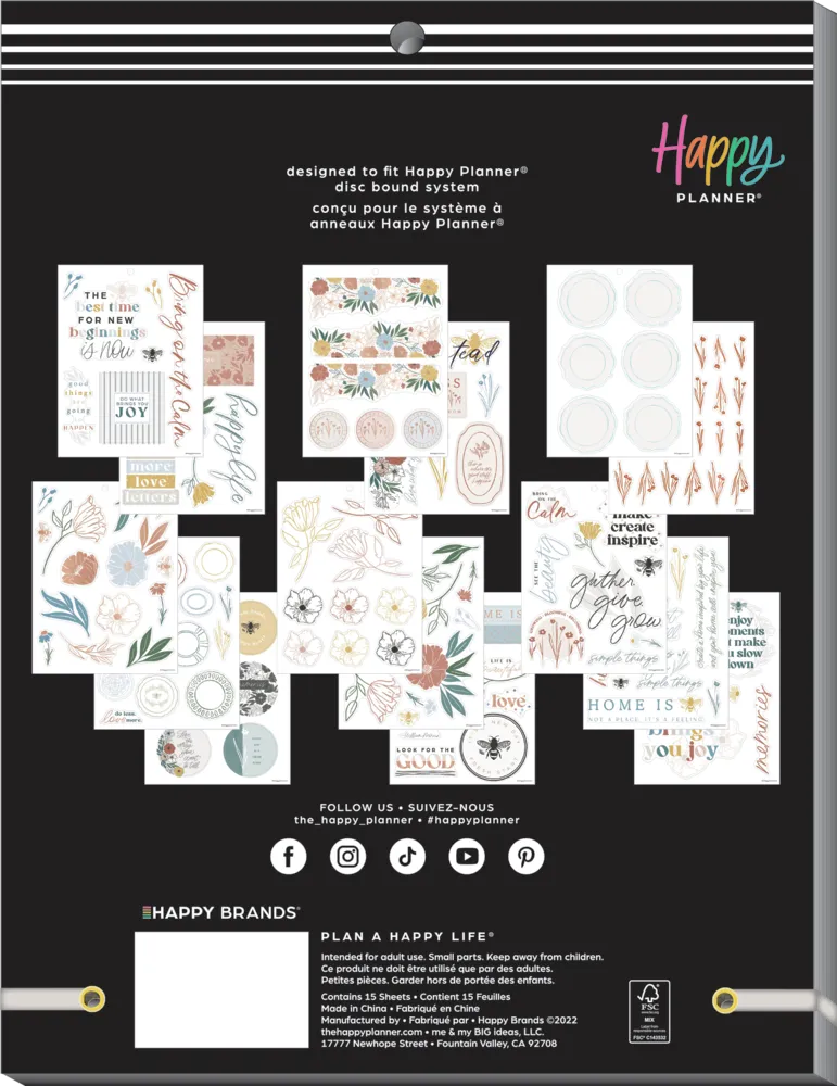 Me & my big ideas Happy Planner Homesteader stickers 145 doré
