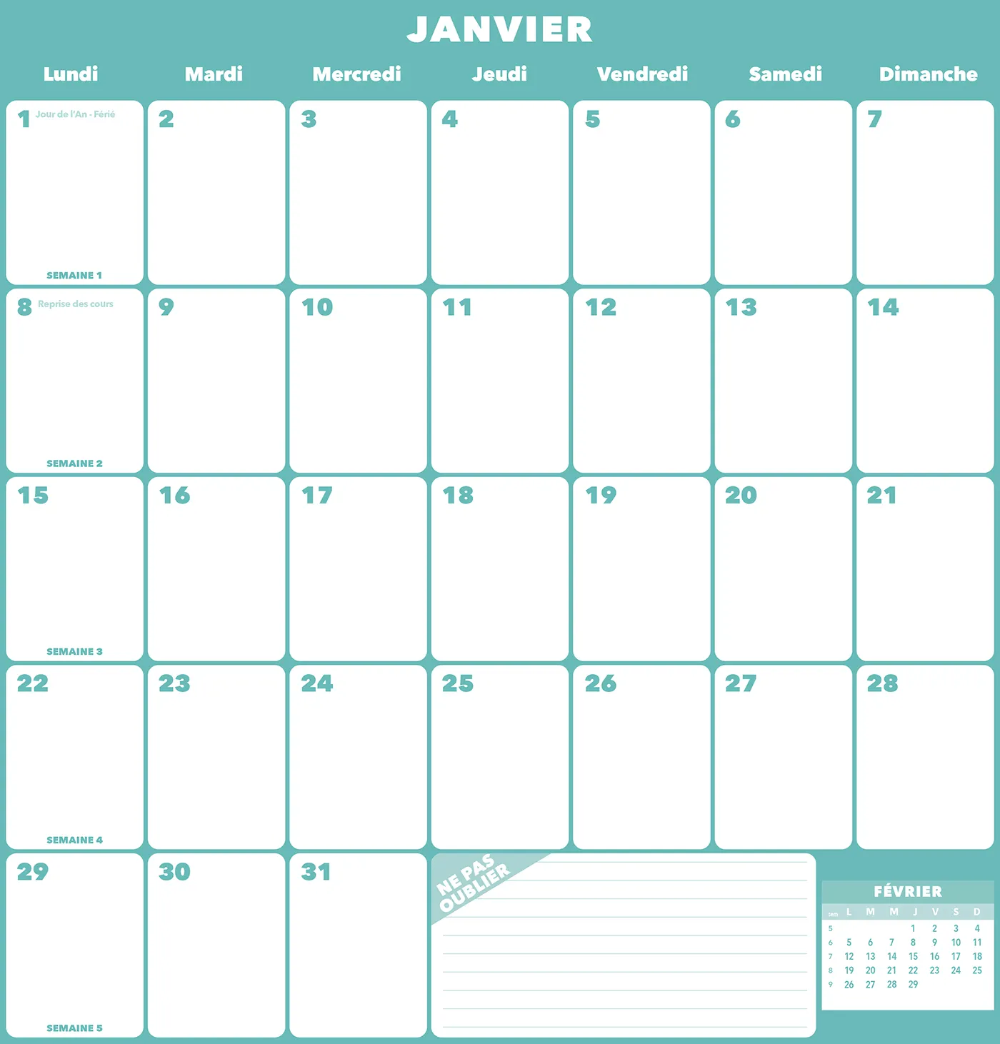 Frigobloc Mensuel 2024 calendrier frigo déco végétale édition limitée
