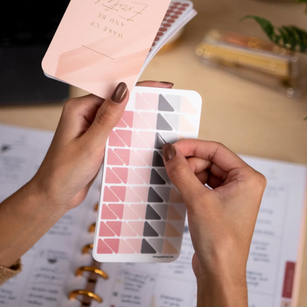 Happy Planner Work + Life Minimalist stickers éventail blush 16 feuilles