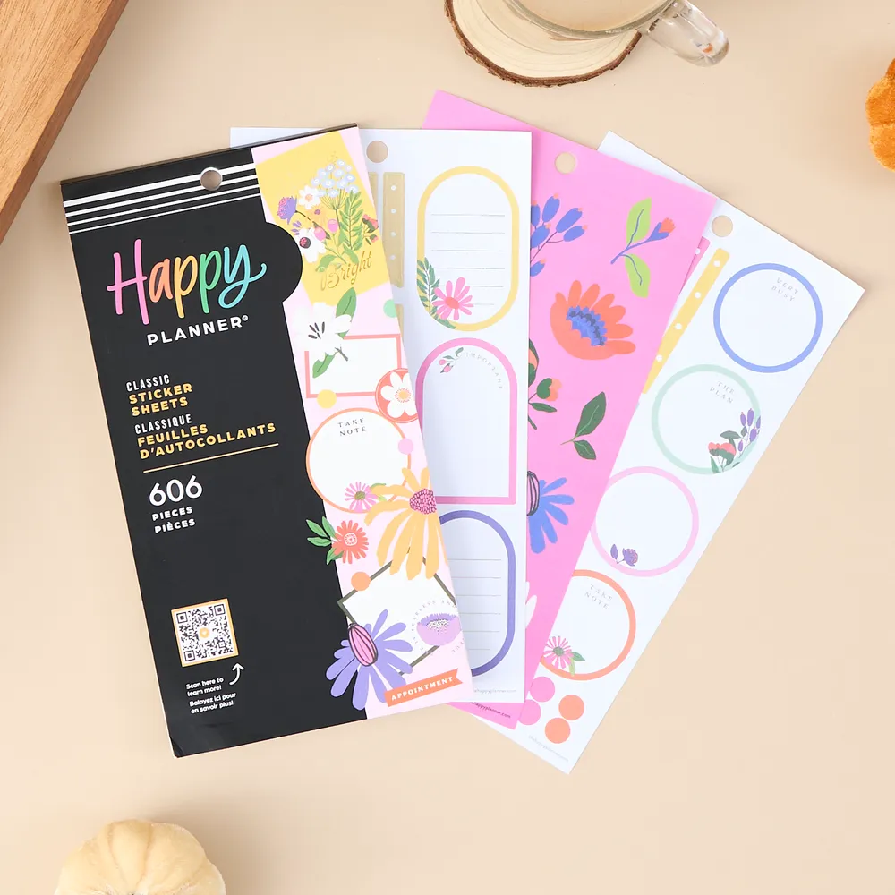 Happy Planner Brilliant Blooms stickers value pack 30 feuilles