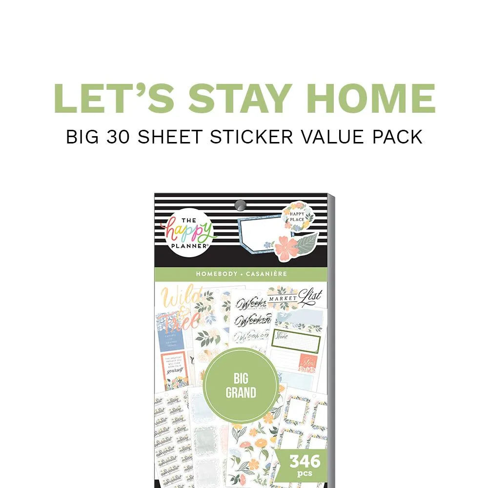 Happy Planner Let's Stay Home stickers Big 346 maison