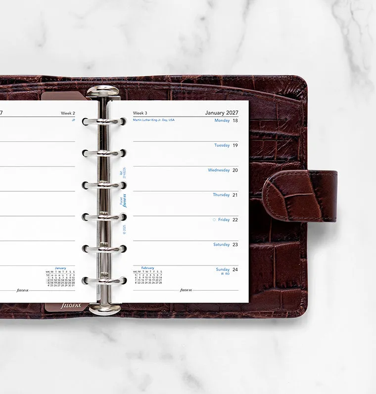 Filofax recharge agenda pocket 2027 semaine 1 page